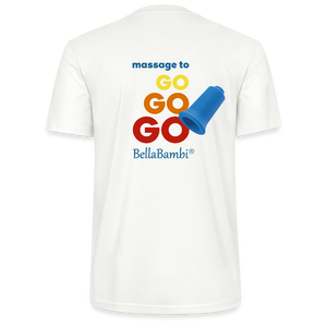 Bio-Baumwoll T-Shirt "massage to GO GO GO" - Weiß