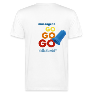 Bio-Baumwoll T-Shirt "massage to GO GO GO" - Weiß
